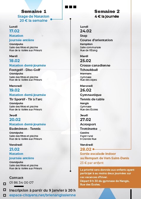 Stages sportifs hiver ccbn 2